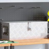 Кутия за съхранение, сребриста, 60x23,5x23 см, алуминий