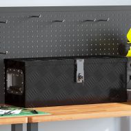 Кутия за съхранение, черна, 60x23,5x23 см, алуминий