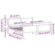 Рамка за легло с таблото Черно 200 x 200 cm текстил