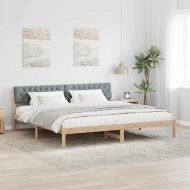 Рамка на леглото с таблото Кафяв и светло сив 200 x 200 cm