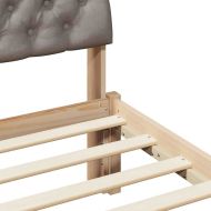 Рамка на леглото Кафяво и таупе 200 x 200 cm Борово дърво масив