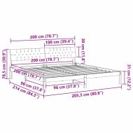 Рамка на леглото Кафяво и таупе 200 x 200 cm Борово дърво масив