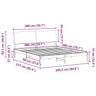 Рамка на леглото Кафяво и таупе 200 x 200 cm Борово дърво масив