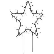 Коледни светещи украси звезди с шипове, 3 бр, 50 LED, 29 см