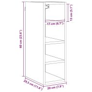 Висящ шкаф с рафт Черен дъб 20 x 29,5 x 60 см Инженерно дърво