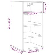 Висящ шкаф Черен дъб 30 x 29,5 x 60 см Инженерна дървесина