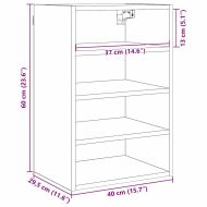 Висящ шкаф с рафт Черен дъб 40 x 29,5 x 60 см Инженерно дърво