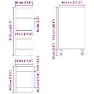 Кухненски базов шкаф с рафт Черен дъб 30 x 44,5 x 81,5 см