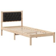 Рамка за легло с таблото Черно 75 x 190 cm Солидно борово дърво
