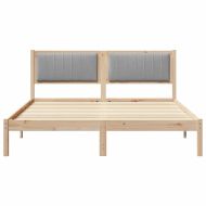 Леглова рамка с тапицирана гръбна част Светлосиво 150 x 200 cm