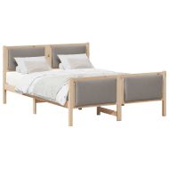 Рамка за легло с таблото Таупе 135 x 190 cm текстил