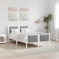 Рамка за легло с таблото Светлосиво 120 x 190 cm текстил
