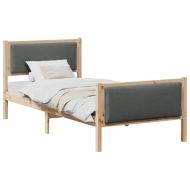 Рамка за легло с таблото Тъмен сив 90 x 190 cm текстил