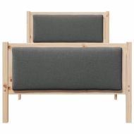 Рамка за легло с таблото Тъмен сив 90 x 190 cm текстил