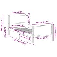 Рамка за легло с таблото Светлосиво 75 x 190 cm текстил