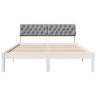Рамка на леглото с таблото Бял и светлосив 150 x 200 cm