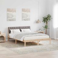 Рамка на леглото Кафяво и таупе 140 x 200 cm Борово дърво масив