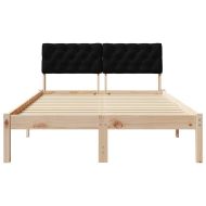 Рамка на леглото Кафяв и черен 120 x 200 cm Борово дърво масив