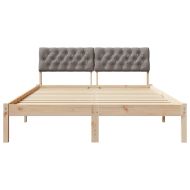 Рамка на леглото Кафяво и таупе 140 x 190 cm Борово дърво масив