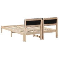 Рамка на леглото Кафяво и таупе 140 x 190 cm Борово дърво масив