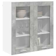 Висящ шкаф Циментено сиво 80 x 31 x 80 см Инженерна дървесина