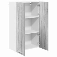 Висящ шкаф с врата Сив Сонома 60 x 31 x 100 см Инженерно дърво