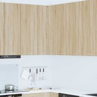 Висящ шкаф Сонома дъб и бяло 57 x 57 x 100 см Инженерно дърво