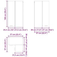 Висящ шкаф Бетон сив и бяло 57 x 57 x 100 см Инженерно дърво
