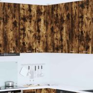 Висящ шкаф Димящ дъб и бяло 57 x 57 x 100 см Инженерно дърво