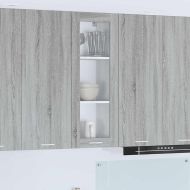 Висящ шкаф с врата Сив Сонома 40 x 31 x 100 см Инженерно дърво