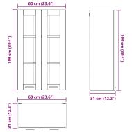 Висящ шкаф Циментено сиво 60 x 31 x 100 см Инженерно дърво