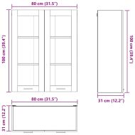Висящ шкаф с врата Черния дъб 80 x 31 x 100 см Инженерно дърво