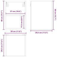 Висящ шкаф Сив Сонома 30 x 29,5 x 40 см Инженерно дърво