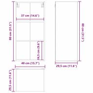 Висящ шкаф Сив Сонома 40 x 29,5 x 80 см Инженерно дърво