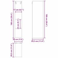 Висящ шкаф Циментено сиво 20 x 29,5 x 100 см Инженерно дърво