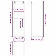 Висящ шкаф Сив Сонома 30 x 29,5 x 100 см Инженерно дърво