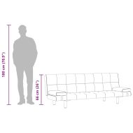 Разтегателен диван с две възглавници, изкуствена кожа, кремав