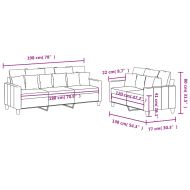 Комплект дивани от 2 части с възглавници, таупе, плат