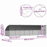 Клетка за пилета 4 pcs Сребрист 800 x 200 x 198,5 см