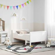 Рамка за легло с матрак Бяло 80 x 200 cm Солидно борово дърво