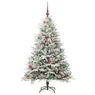Изкуствена светена коледна елха с комплект топки Зелен 150 cm
