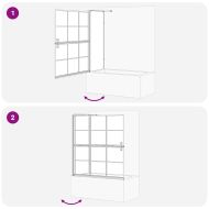 Екран за душ и вана Черен и прозрачен 116 x 68 x 128 см