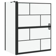 Екран за душ и вана Черен и прозрачен 116 x 68 x 128 см