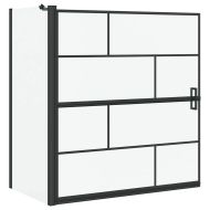 Екран за душ и вана Черен и прозрачен 116 x 68 x 128 см