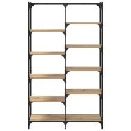 Рафт за книги дъб артизан 100 x 32 x 170 см Инженерно дърво