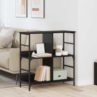 Рафт за книги Черен дъб 78.5 x 33 x 82 см Инженерно дърво