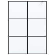 Параван за баня, черен, 140x195 см, матирано ESG стъкло