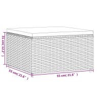 Градински лаундж комплект с възглавници 5 части кафяв полиратан