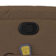 Изправящ масажен реклайнер стол, кафяв, текстил