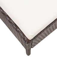 Градински комплект с възглавници, 5 части, кафяв полиратан